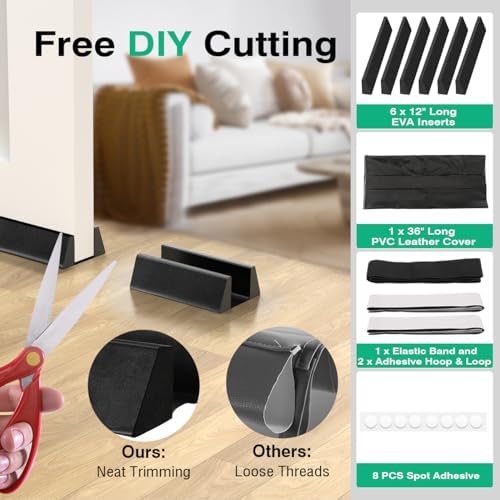 Lewondr 36 Inch Door Draft Stopper Black