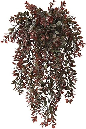 PASYOU Artificial Hanging Ivy 2 Pack Reddish Brown Leaves Plants