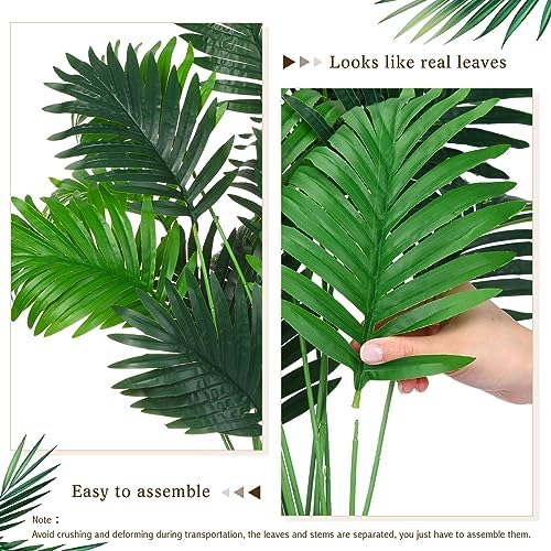 Tigeen 10 Pcs Artificial Palm Leaves Tree 33 Inch Tall