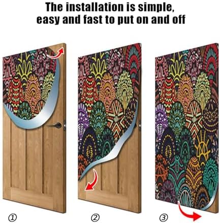 Susiyo Christmas Door Cover with Tribal Motifs Stretch Fabric Decor