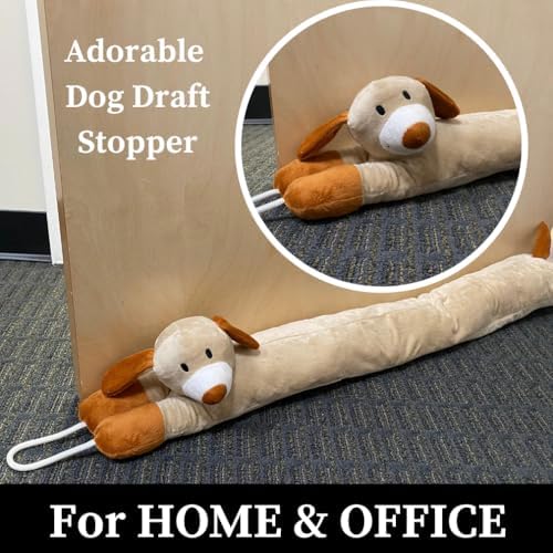 Evelots Under Door Dog Draft Stopper - 38 Inch Heavy Duty Cute Puppy