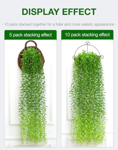 5 Pack Artificial Hanging Willow Vine - 33ft Realistic Greenery for Indoor Outdoor Wedding Photography