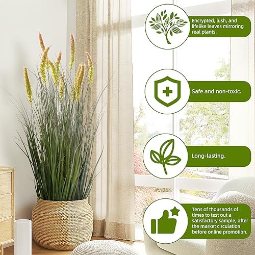 Ttranewsoo Green Onions Fake Plants 36 2 Pack