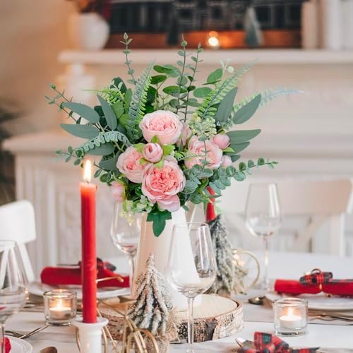 70Pcs Fake Eucalyptus Bulk Artificial Greenery for Bouquets Vases Wedding Decor