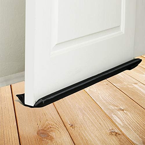 WEUPE Door Draft Stopper Double Sided 32-38 Inch Adjustable Black