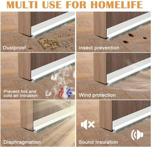 Jiyocy Door Sweep with Brush 2 W White 392 L