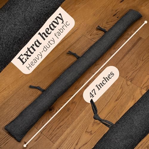 Praknu Draft Stopper for Window Sill 47 Inches Gray