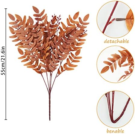3pcs Artificial Greenery Stems Fake Ferns Plants for Home and Garden