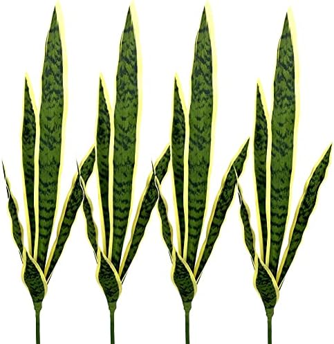 Beebel 4 Pcs Artificial Snake Plant 30 Inch Greenery
