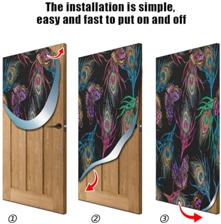 Susiyo Colorful Peacock Door Cover Halloween Decor