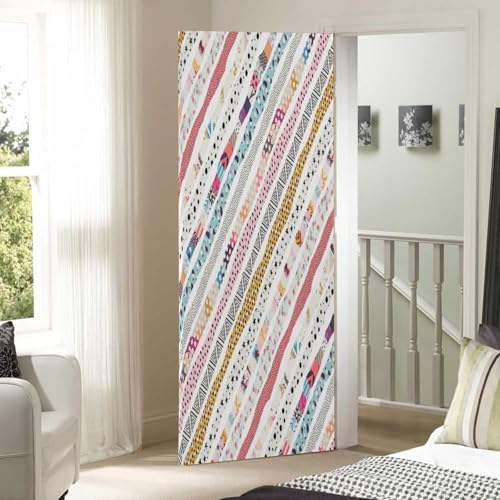 Susiyo Multicolored Abstract Halloween Door Cover 32x79 in