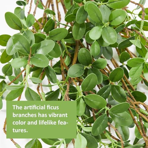 4Pcs 43 Inch Artificial Ficus Branches for Home Office Decor