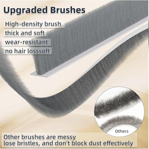 39 Inch Door Draft Stopper with Brush - Black