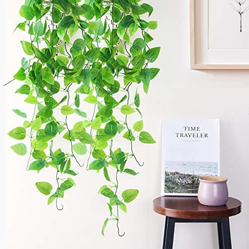 Mocoosy 2 Pack Artificial Hanging Plants with Baskets