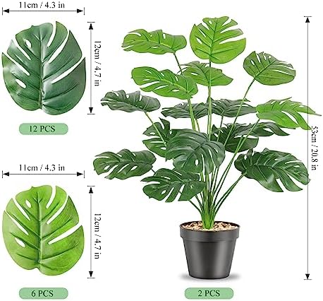 SOMYTING Set of 2 Artificial Tropical Plants in Pots