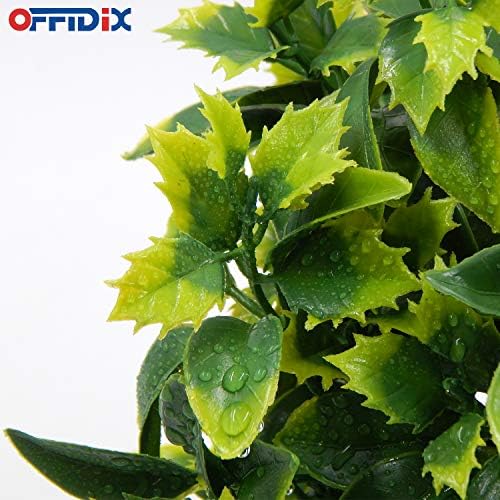 OFFIDIX Artificial Plastic Mini Plants with White Pot Decor