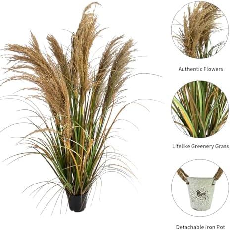 Alonfala 43 Inch Artificial Pampas Grass 2 Pack
