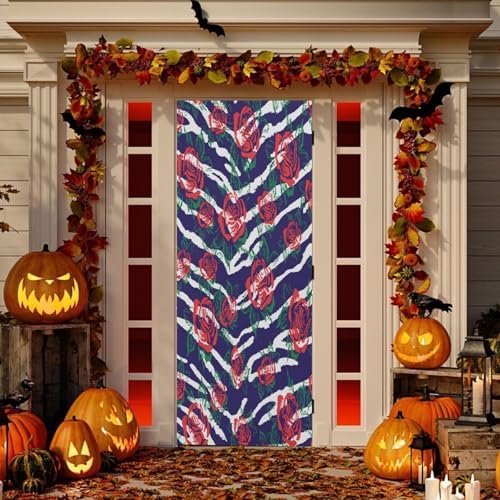 Susiyo Animal Print Rose Halloween Door Cover 32x79 in