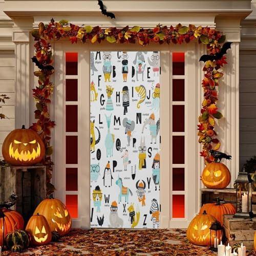 Susiyo Animals Alphabet Halloween Door Cover