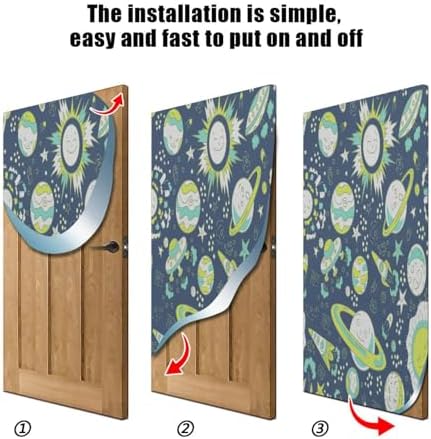 Susiyo Space Seamless Halloween Door Cover Stretch Fabric Backdrop for Home Parties and Holidays