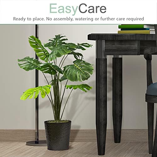 34 Inch Monstera Plant in Black Metal Pot