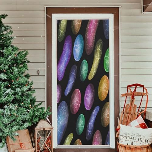 Susiyo Multicolored Marble Door Halloween Cover