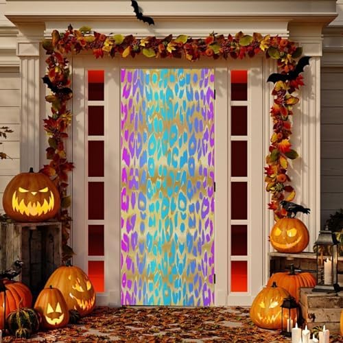 Susiyo Colorful Animal Halloween Door Cover Stretch Fabric