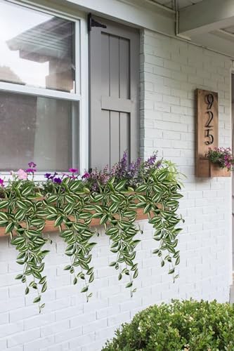 DILATATA Artificial Hanging Plants 26 Faux Wandering Jew for Home Decor 2 Pack