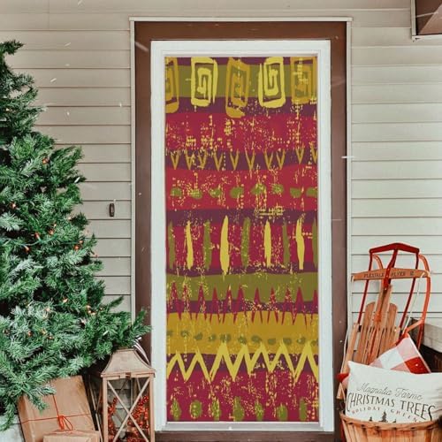 Susiyo Tribal Brown Halloween Door Cover