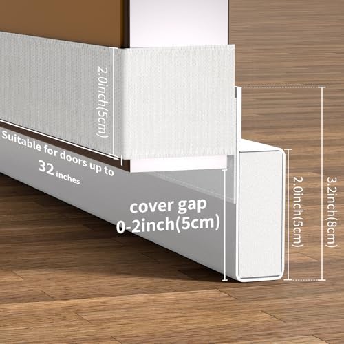 JUJIBL Door Draft Stopper 32 Inch White