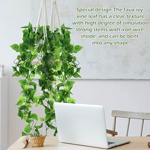 Hoteam 18 Pcs Artificial Hanging Plants Fake Ivy Vines No Basket