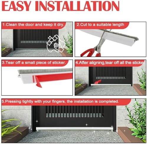 Topupth Under Door Draft Stopper with Brush - 39 L x 2 W