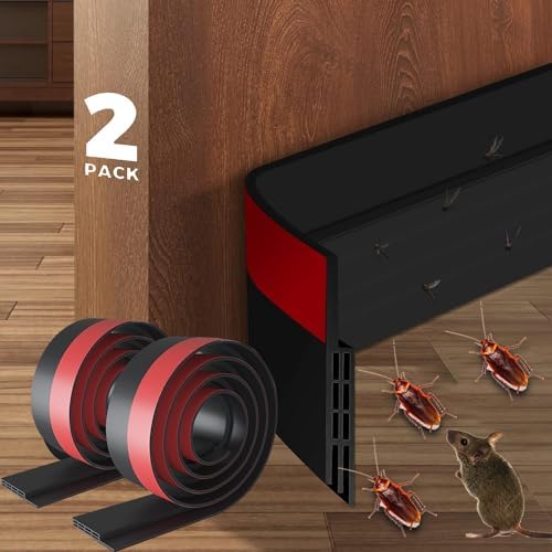2 PCS Door Draft Stopper Black 2 W x 39 L