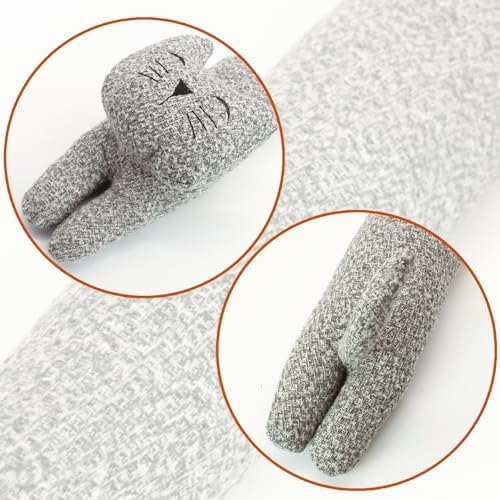 34 Inch Heavy Duty Door Draft Stopper with Gray Cat Design