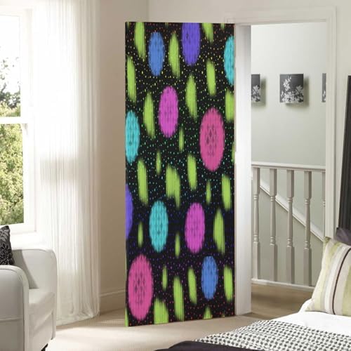 Susiyo Colorful Abstract Halloween Door Cover Stretch Fabric 32x79 in