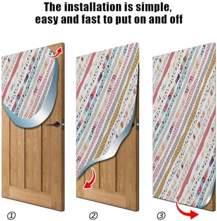 Susiyo Multicolored Abstract Halloween Door Cover 32x79 in