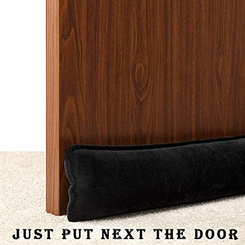 DreamQuil Under Door Snake Draft Stopper - Noise Air Blocker With Heavy Bottom Guard - 36 Inch Ink Black