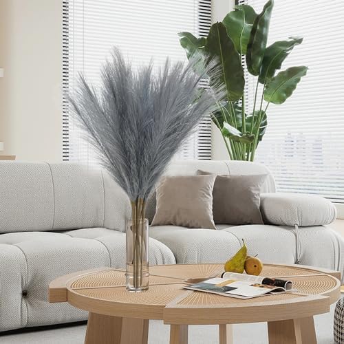 MAKHOT 5pcs Gray Pampas Grass Artificial Decor