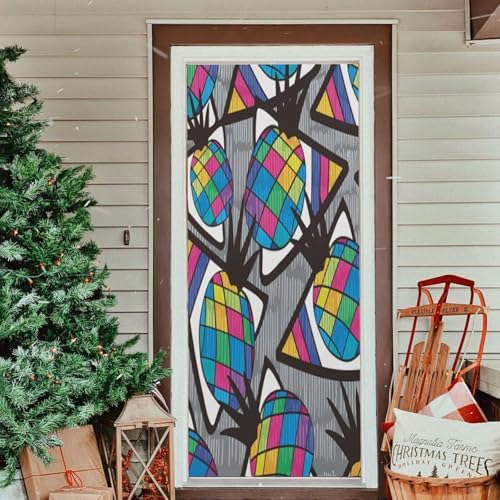 Susiyo Exotic Summer Halloween Door Cover Stretch Fabric Backdrop for Home Party Decor 32x79 in