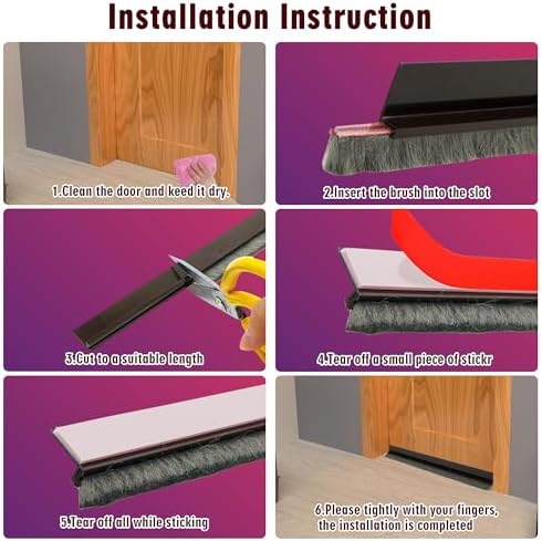 Door Draft Stopper Bottom Seal 39 Inch Soundproof Winter Cold Blocker