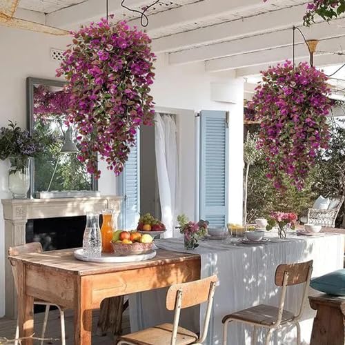 Lakiyfye 4 Pc Fuchsia Artificial Hanging Fern Plants
