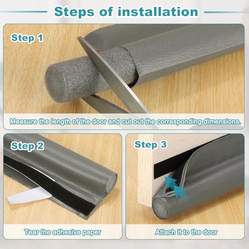 Uxcell 37 Inch Door Draft Stopper Adhesive Soundproof Seal Weather Stripping