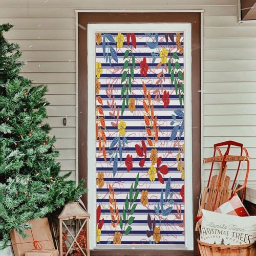 Susiyo Flower Halloween Door Cover Stretch Fabric 32x79 in