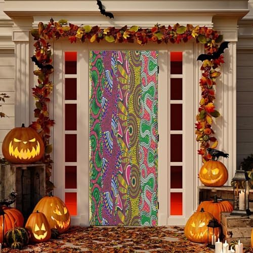 African Style Fabric Patchwork Halloween Door Cover