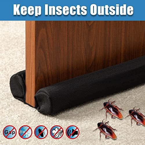 DreamQuil Door Draft Stopper 36 Inch Black