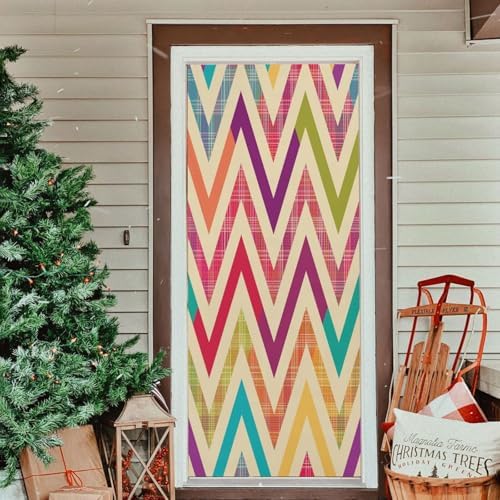 Susiyo Multicolored Chevron Halloween Door Cover