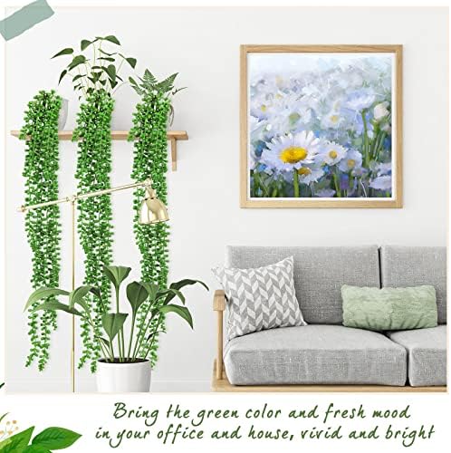 8 Pcs Artificial Succulents Hanging Plants 24 Inch Decor Set