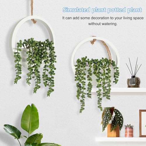 2 Pcs Artificial Hanging Succulents Plants with Lanyard