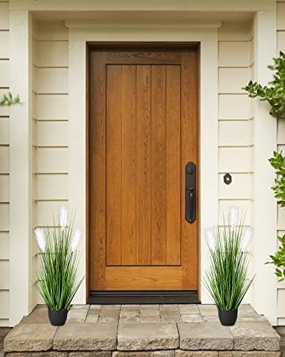 2 Pack 34 Inch Artificial Pampas Grass Plants with Reed Flowers for Home Decorations