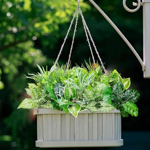 Ronyila Artificial Boxwood Plants 15Bundle UV Resistant Fake Eucalyptus Shrubs for Outdoor Decor